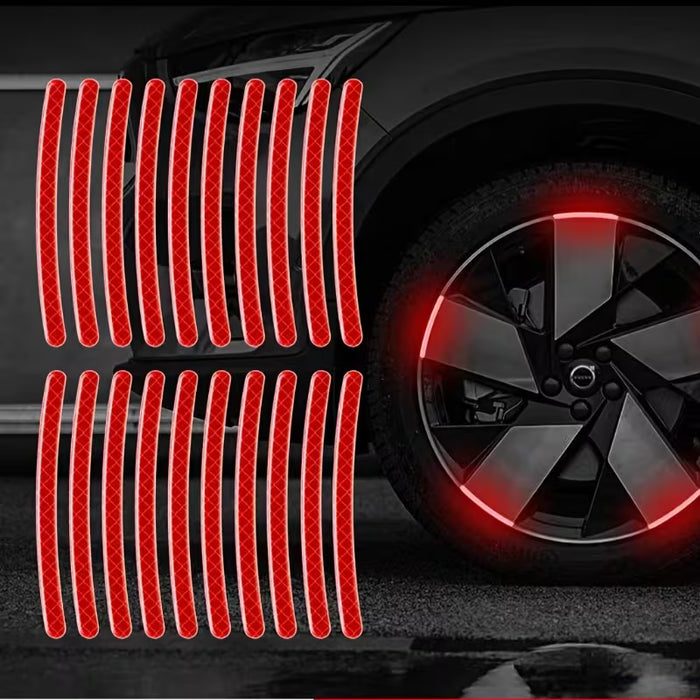 20 calcomanías luminiscentes para neumáticos - Adhesivos brillantes para llantas