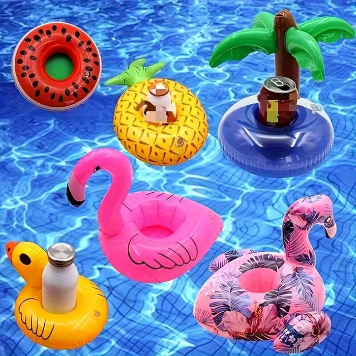 Posavasos inflables creativos de flamenco, posavasos flotantes para bebidas en agua