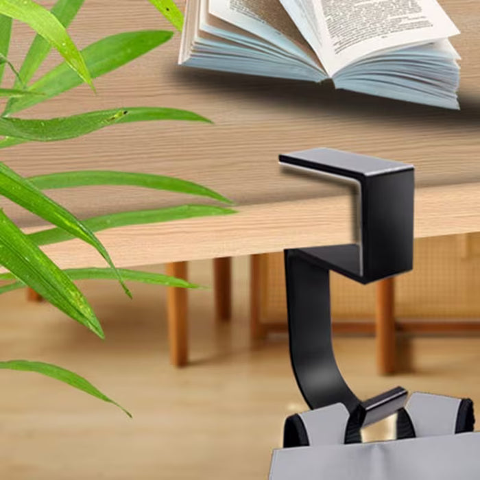 1 Gancho de mesa en forma de 5 para bolsos, ideal para sujetar mochilas