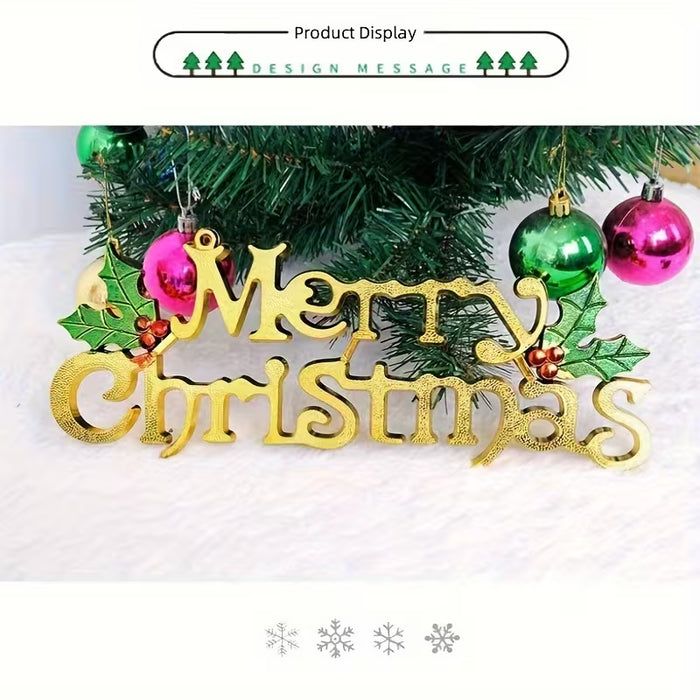 Adorno Navideño Compatible para Interior/Exterior - Colgante con Letras "Feliz Navidad"