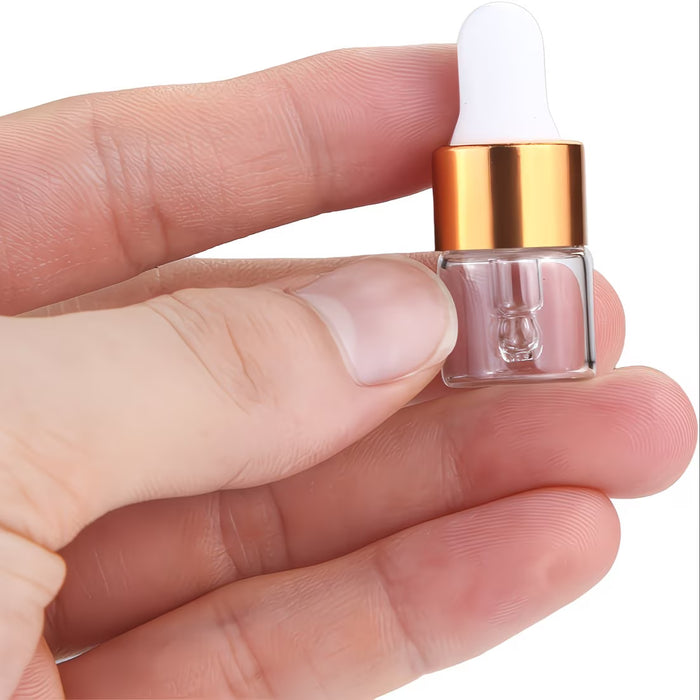 50pcs Mini Botellas de Vidrio Transparente con Cuentagotas de 1ml