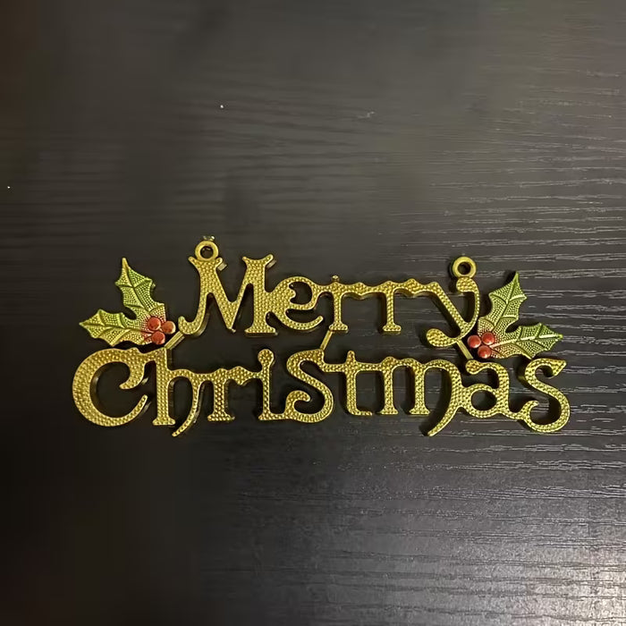 Adorno Navideño Compatible para Interior/Exterior - Colgante con Letras "Feliz Navidad"