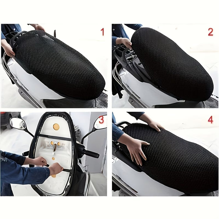 Funda de cojín de asiento modificado para motocicleta, almohadilla protectora de malla