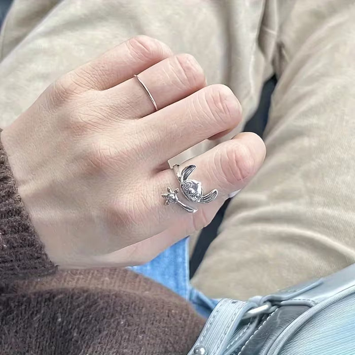 1 Anillo Elegante Inspirado en Stitch - Temática Animal Vintage