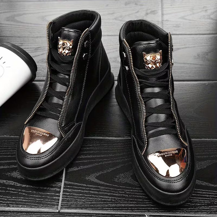 Zapatillas Casuales Altas para Hombre con Suelas Blancas