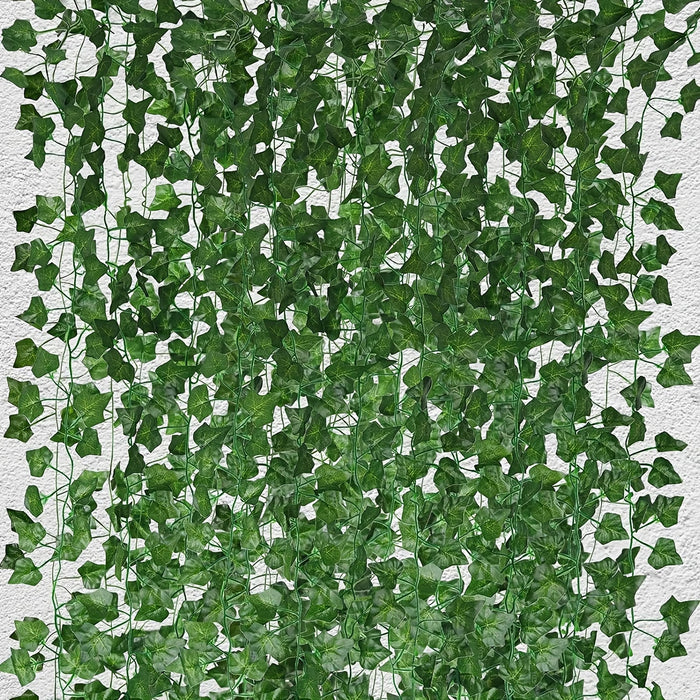 1pc de Guirnalda de hojas de hiedra artificial verde de 200cm
