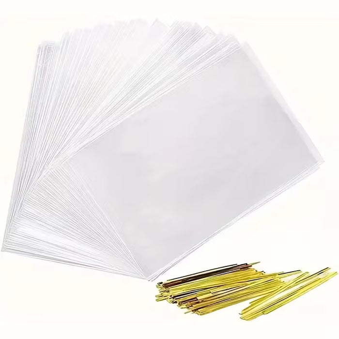 100 Bolsas Transparentes de Empaque para Regalos, Embalaje de Plástico Duradero