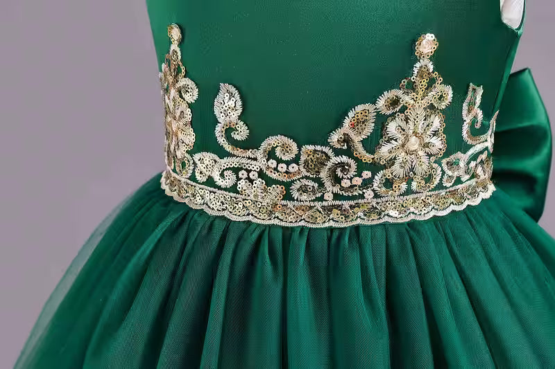 Vestido Largo para Fiesta de Princesa con Lentejuelas para Niña
