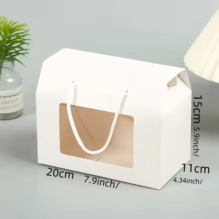 SHEIN 20 Bolsas de regalo, caja de papel kraft con ventana 20X15X11CM