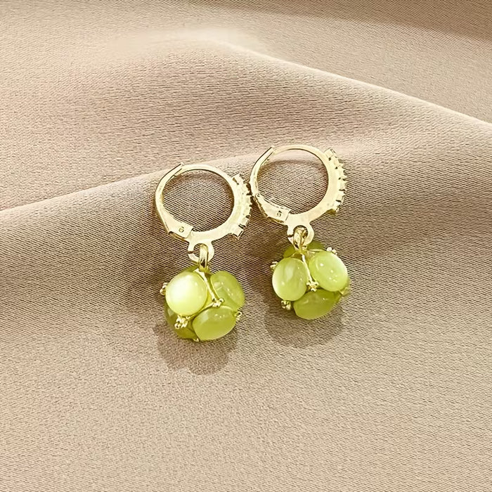 Elegantes Pendientes de Colgante Esférico para Mujer