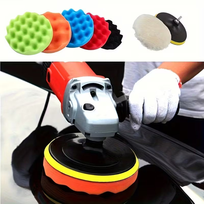 Juego de 7 almohadillas de microfibra autoadhesivas para pulido y encerado de 5 pulgadas