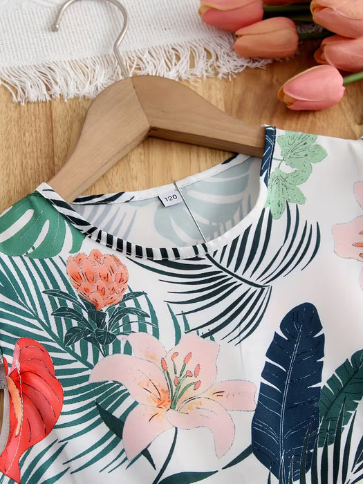 Vestido casual para niñas con dobladillo con volantes sin mangas