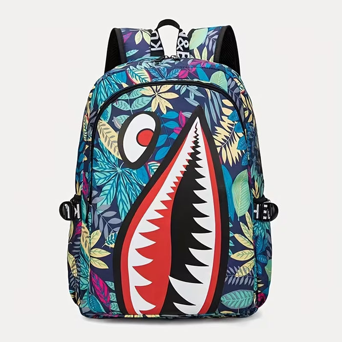 Mochila Deportiva para Niños con Estampado Graffiti, Bolso Escolar