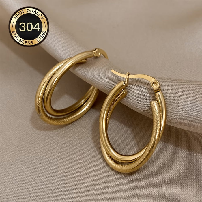 1 Par de Aretes para Mujer en Forma de U Ideales para Uso Diario