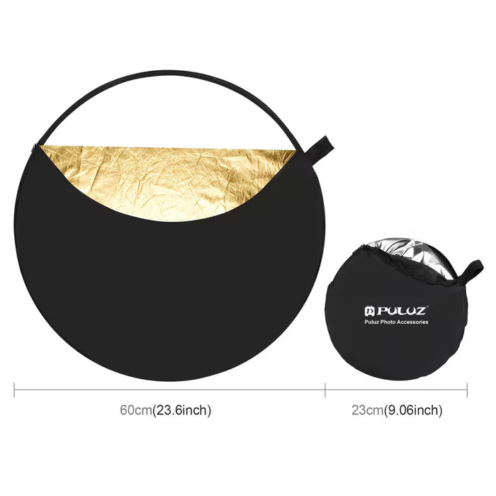 PULUZ 60Cm/23.6 Pulgadas Reflector de Estudio Fotográfico Plegable 5 en 1