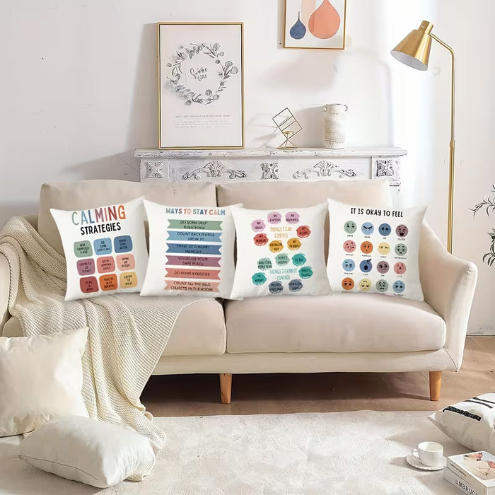 4 fundas de cojines modernas para la concienciación sobre la salud mental, adecuadas para adolescentes y profesionales