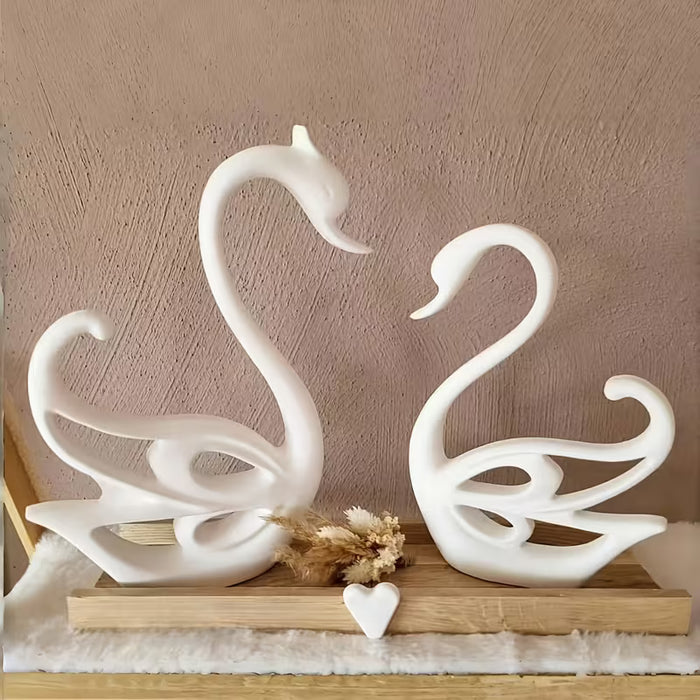 Moldes de silicona de cisnes en pareja, 2 piezas de moldes 3D realistas con forma de cisnes para resina