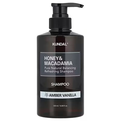 Kundal Champú Honey & Macadamia aroma Vainilla ámbar, 500 ml (16,9 oz. líq.)
