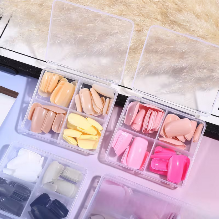 96 Piezas de Uñas Artificiales para Mujer, Elegantes y Exquisitas en Colores Sólidos
