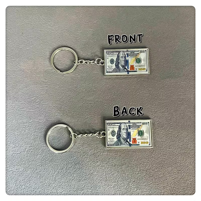 1pc Mini Llavero Réplica de Dólar, Llavero de Divisa Divertido y Genial, Accesorio para Llaves de Bolso