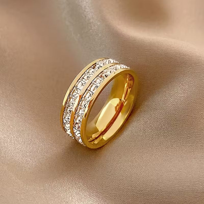 Anillo para mujer, 1pcs, banda ancha, Diseño moderno y elegante para atuendo casual