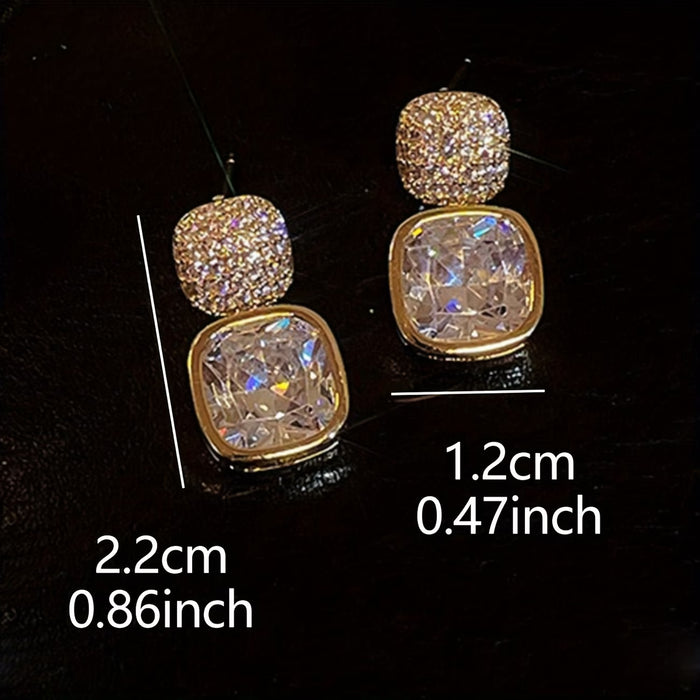 1 Par de Pendientes Elegantes Minimalistas, Joyería para Mujeres, Marco de Aleación de Zinc Duradero para Fiestas