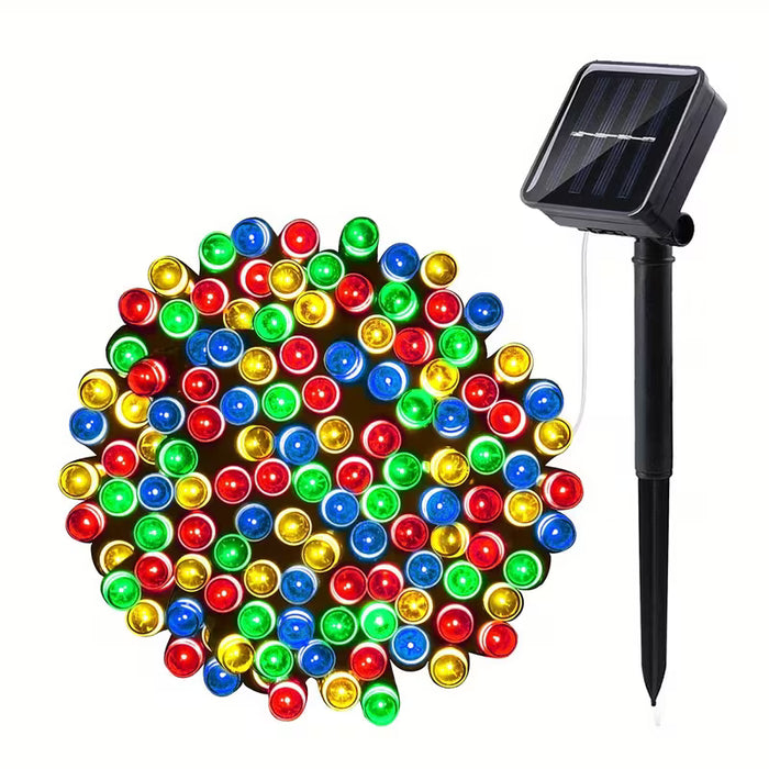 1pc, Luces Solares De Navidad 39.4ft 100 LED 8 Modos Luces De Cadena
