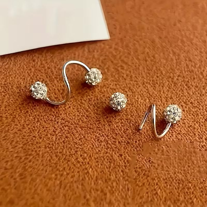 Par de Pendientes Espirales Shambhala con Bola de Agua