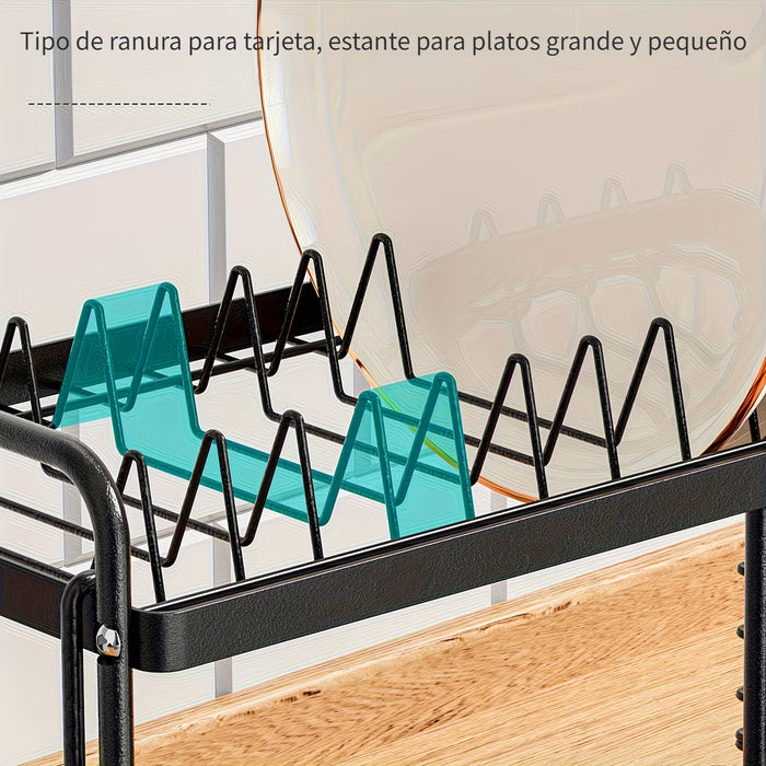 1pc Escurridor de Platos de 2 Niveles para Utensilios de Cocina