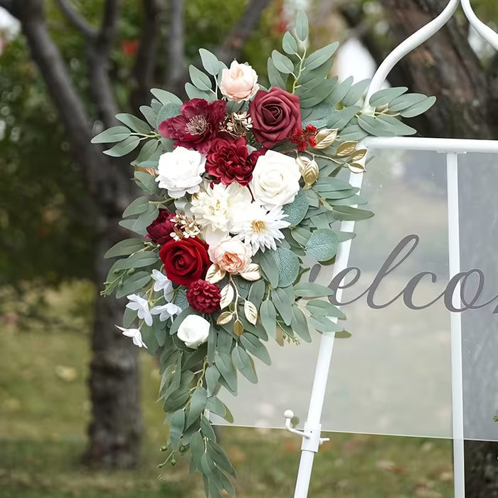 2pcs Guirnaldas Florales Clásicas, Artificiales con Vegetación Plástica