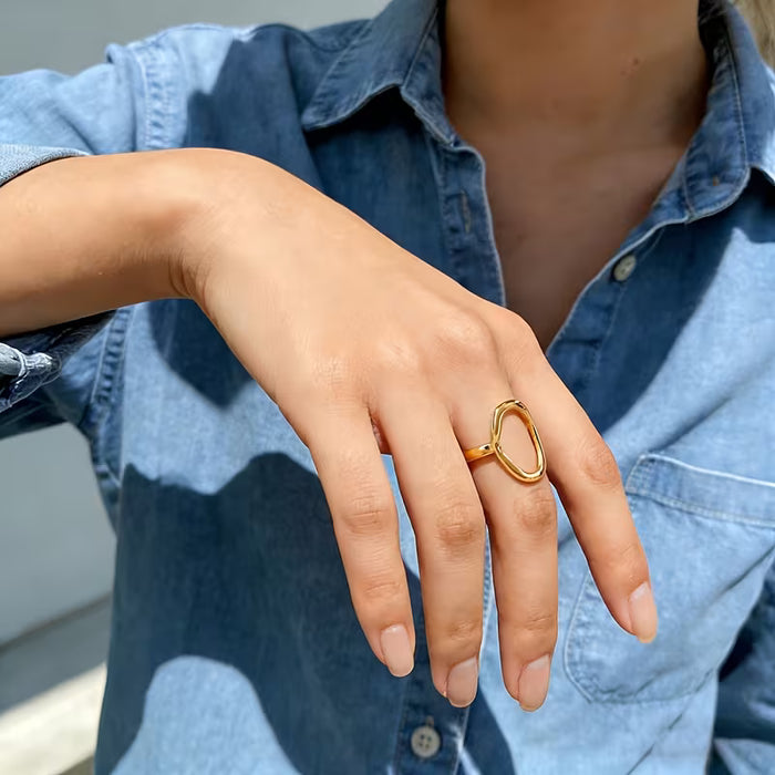 Anillo de acero inoxidable hipoalergénico de alta calidad con aro abierto