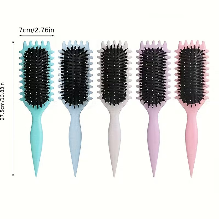 Cepillo para rizar el cabello con púas de nylon 3 en 1