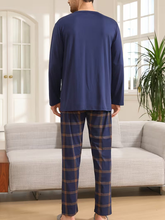 Pijama para Hombre Primavera y Otoño, Manga Larga Adecuado para Uso en Exteriores y Hogar