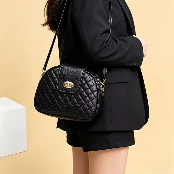 Bolso bandolera pequeño acolchado con diamantes para mujer