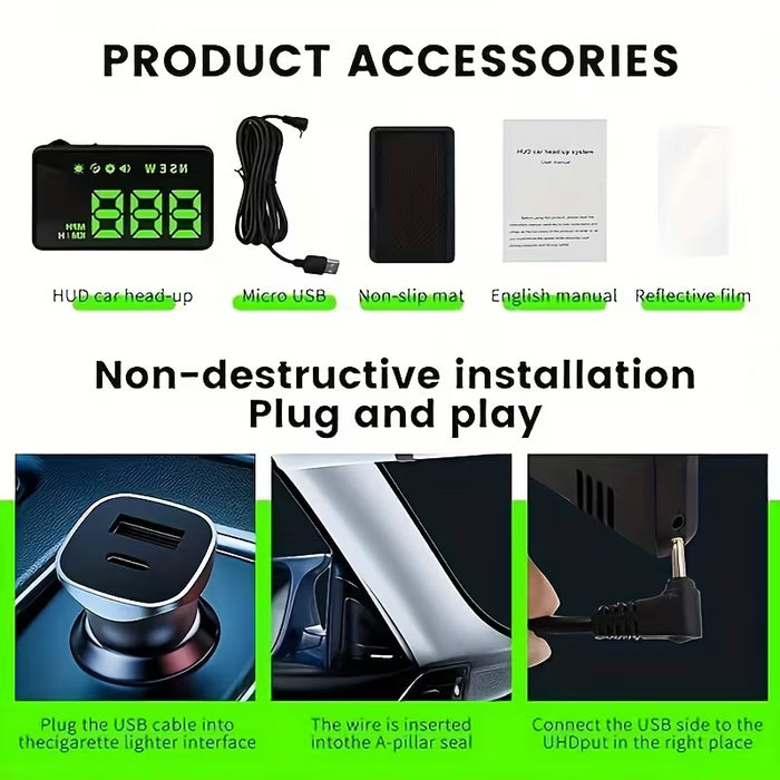 1pc, Pantalla de Visualización para Coches, Velocímetro MPH, Pantalla de Velocímetro para Coche