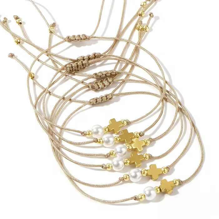 6pcs Pulsera de cuerda retráctil minimalista, para uso diario