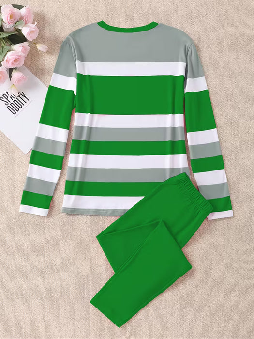 Conjunto Casual con Estampado de Letras de 18 Rayas SMCT