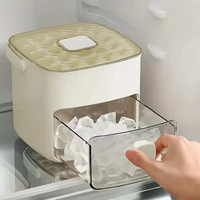 Cubo de Hielo Easy-Press de Gran Capacidad para Congelador de Doble Capa para 48 Cubos
