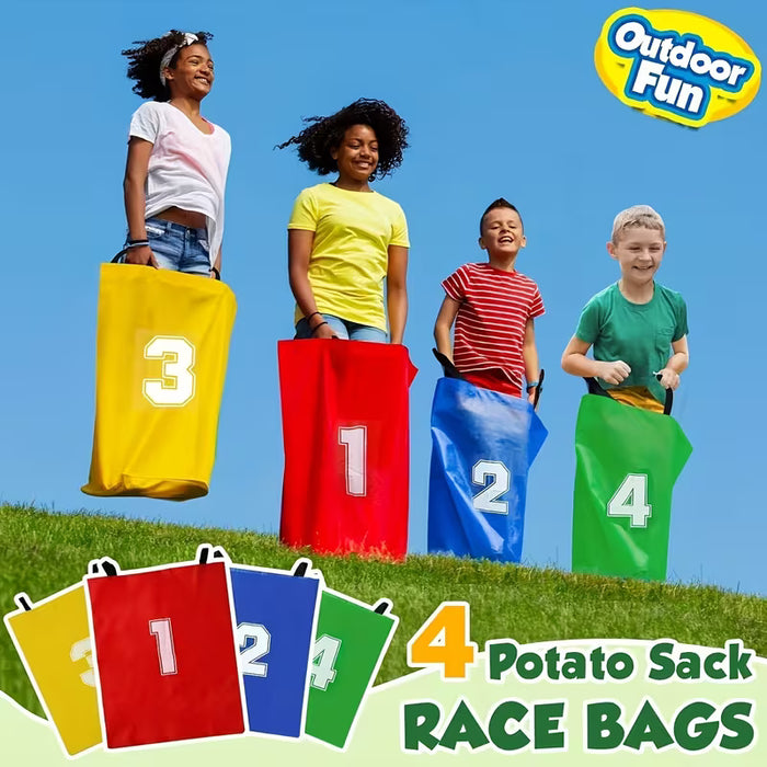 4 Pcs Bolsas de Juego de Papas de Lona, Bolsas de Salto de Canguro para Juegos de Césped