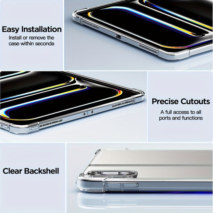 Funda para Ipad Pro 13 pulgadas M4 (2024), Anti-Amarilleo, Transparente y Clara, Antigolpes