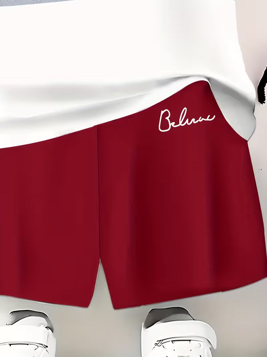 Conjunto de moda para niños: camiseta y pantalón corto con estampado 3D
