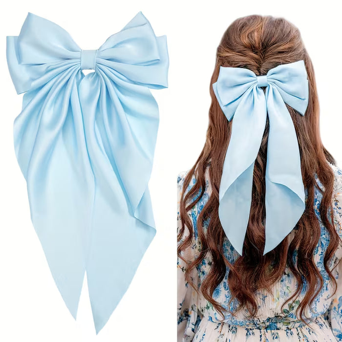 Lazo Grande para Mujer, Elegante Pinza para el Cabello de Tela
