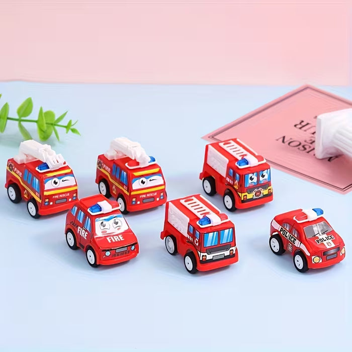 6pcs de juguetes de camiones de bomberos, para niños