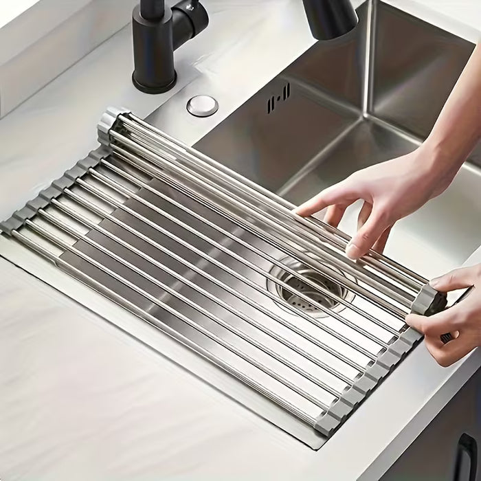 1pc, Estante de Secado de Platos de Acero Inoxidable