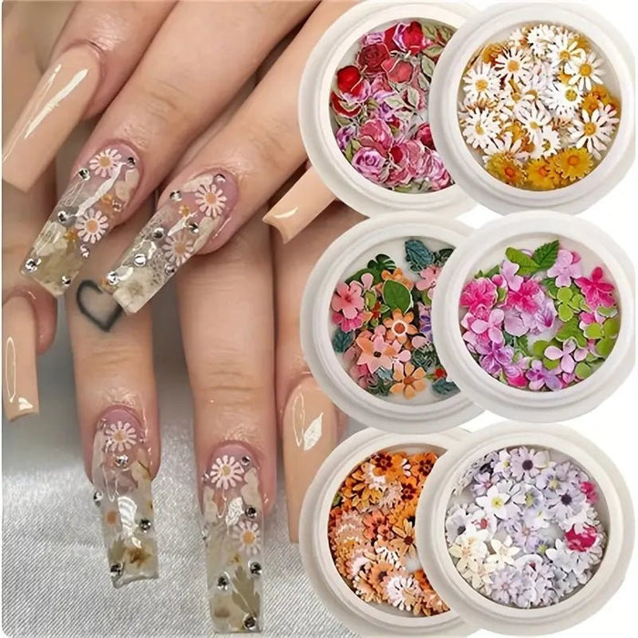 9 cajas de flores de uñas de pulpa de madera ultra delgadas, parches de colores mezclados - Quierox - Tienda Online