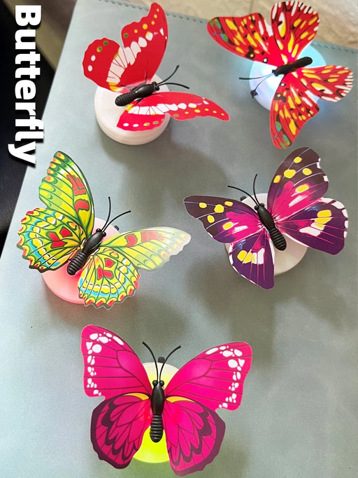 9 luces nocturnas coloridas con forma de mariposa, envío en colores aleatorios - Quierox - Tienda Online