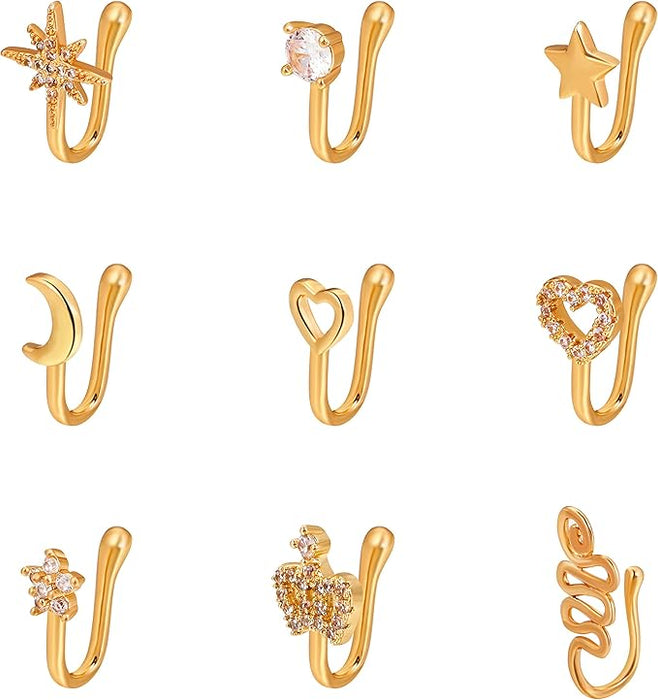 9 Piezas de Anillos de Nariz Falsos - Quierox - Tienda Online