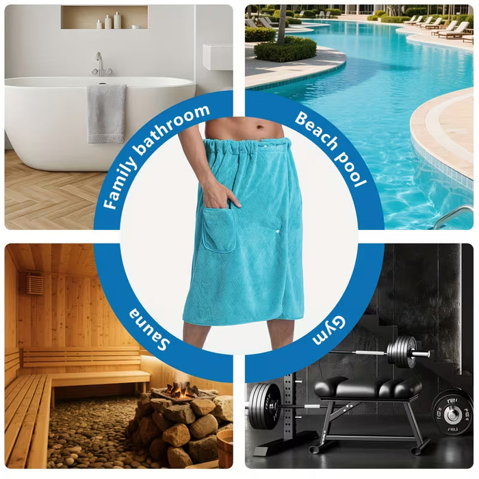 1 pieza de falda de baño para hombre de 82*155 cm, 280 g/m²