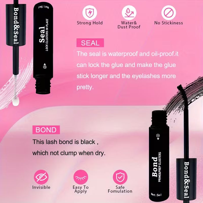 Kit de 200 Pestañas - Set de Extensión de Pestañas 3 en 1 , Volumen/Longitud 40D (10-18mm)