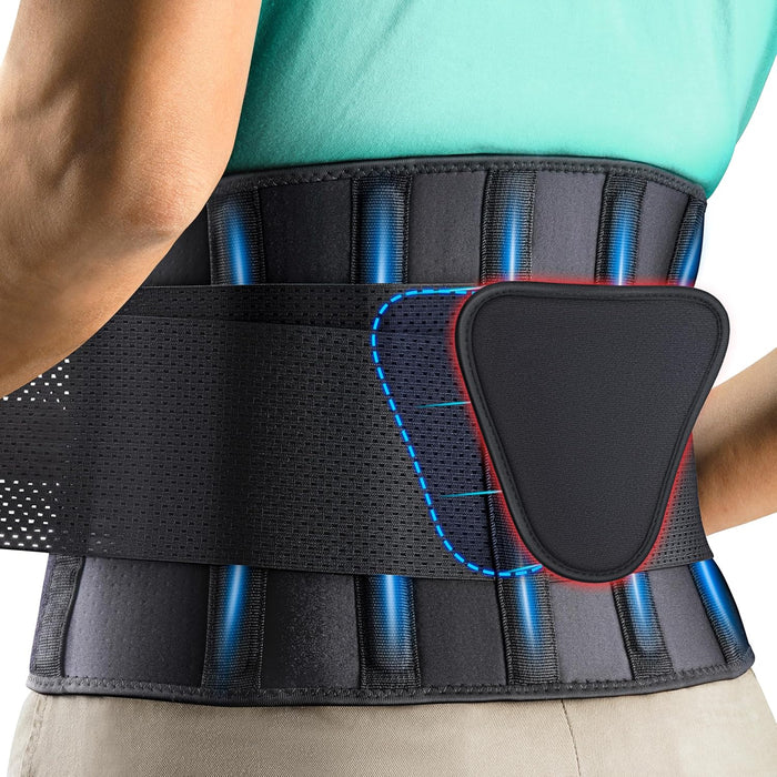 FEATOL Cinturón de apoyo lumbar, soporte para alivio del dolor de espalda, ciática, escoliosis